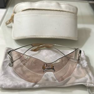 Authentic Christian Dior Crystal embellished D shield brown gradient sunglasses